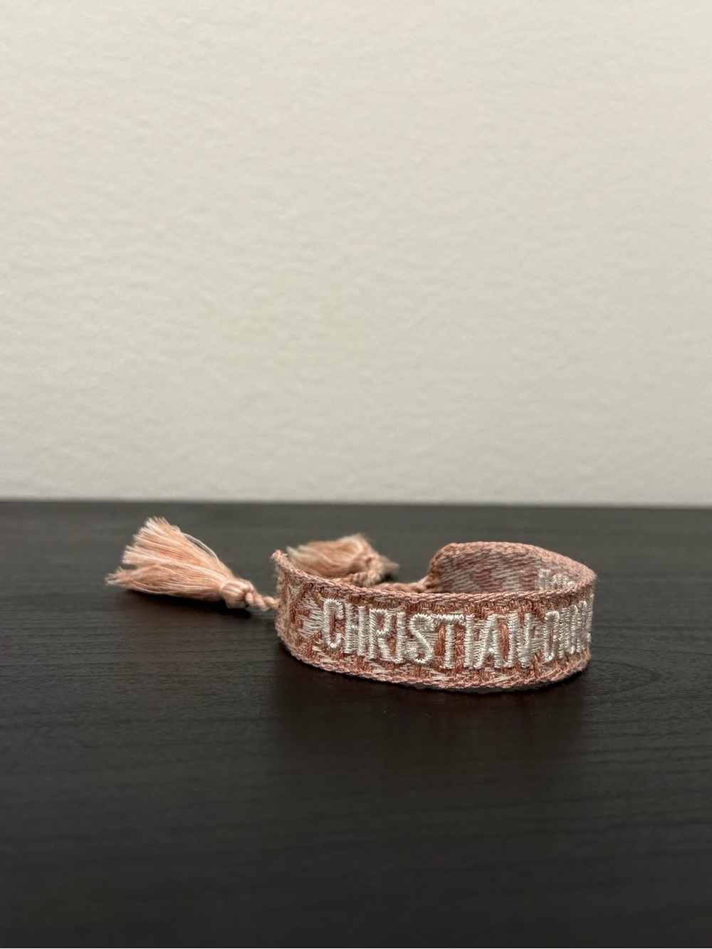Christian Dior J’adior pink pattern cotton woven adjustable bracelet